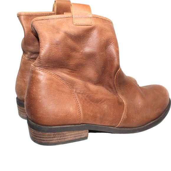 Sole Society Natasha Sz 9.5M Distressed Brown Leather Ankle Pull On Boot Bootie - Picture 2 of 16